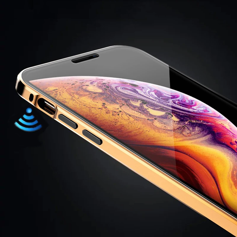 Магнитный адсорбционный металлический чехол для iPhone 6, 6 S, 7, 8 Plus, X, двухсторонний стеклянный чехол Manet для iPhone X, XS Max, XR, чехол для телефона s