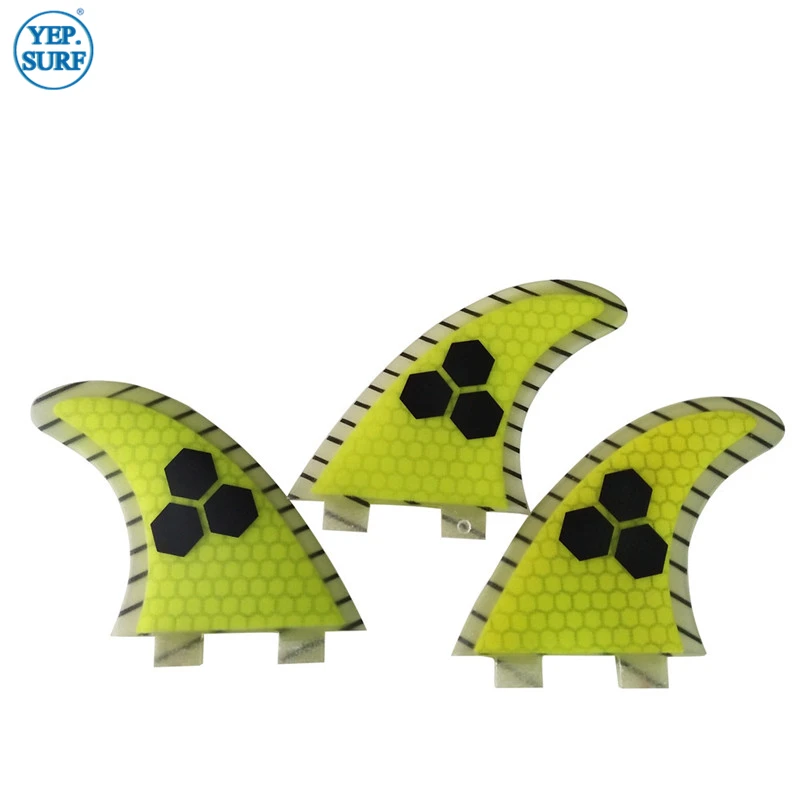 Плавники для серфинга двойные вкладки плавник м желтое волокно стекло сотовый |