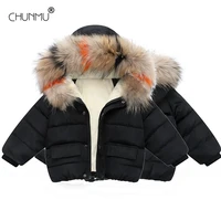 boys autumn winter coats kids jackets toddler boy girl fur collar hooded children warm zipper outerwear baby clothes