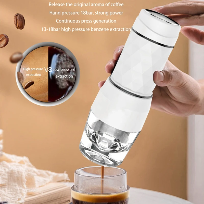 

Portable Espresso Maker - Mini Espresso Machine for Nespresso Pods & Ground Coffee Compact Travel Coffee Maker