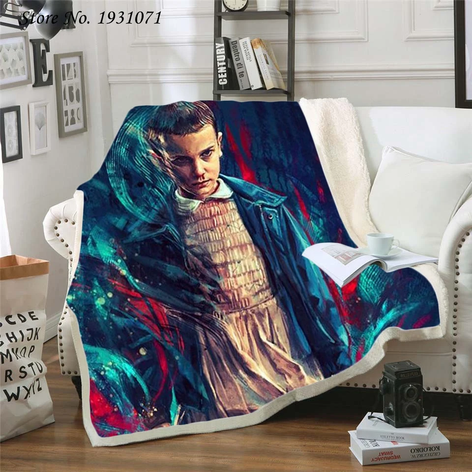 

Stranger Things 3D Printed Fleece Blanket for Beds Thick Quilt Fashion Bedspread Sherpa Throw Blanket Adults Kids 11