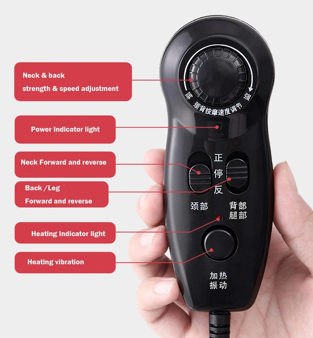 

Electric Full Body Airbag Pinch Heating Massager Cushion Neck Back Waist Vibration Shiatsu Tapping Heating Massage Cushion Chair