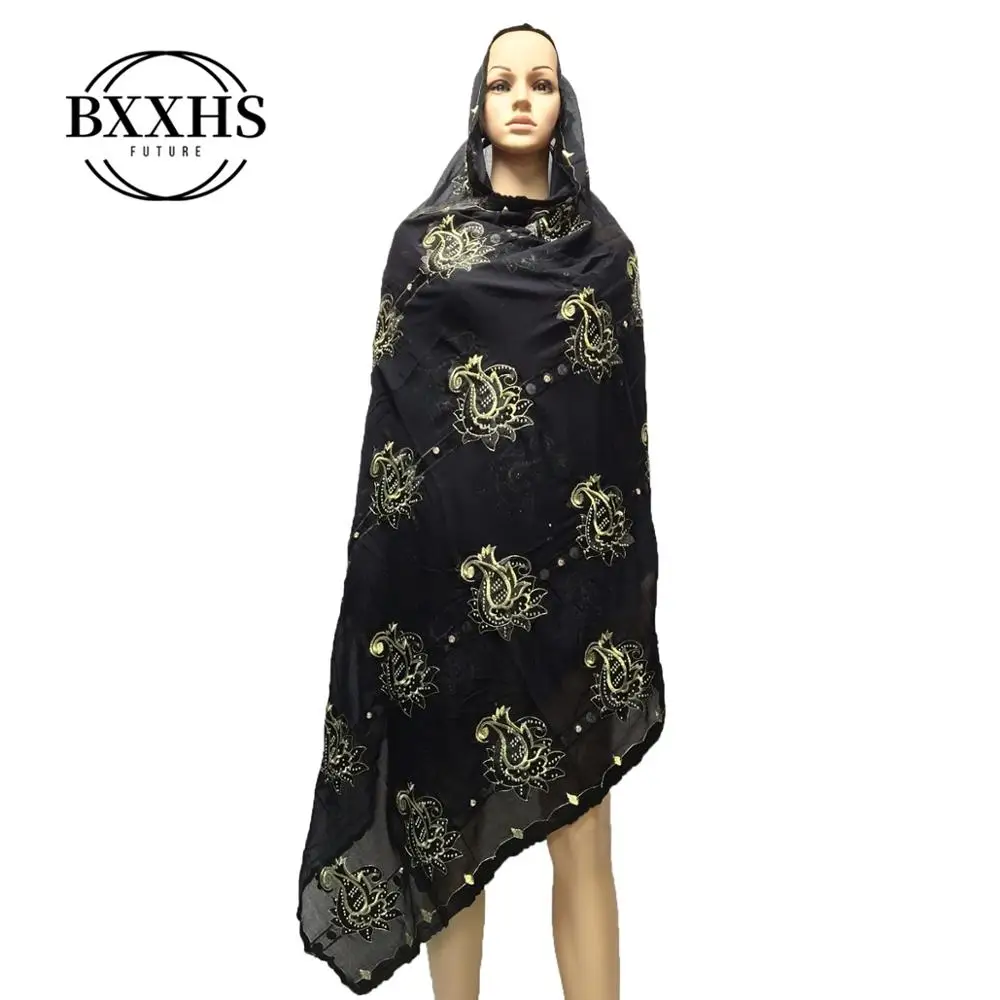 Новый Африканский женский шарф мусульманская женская большая вышивка хлопковый
