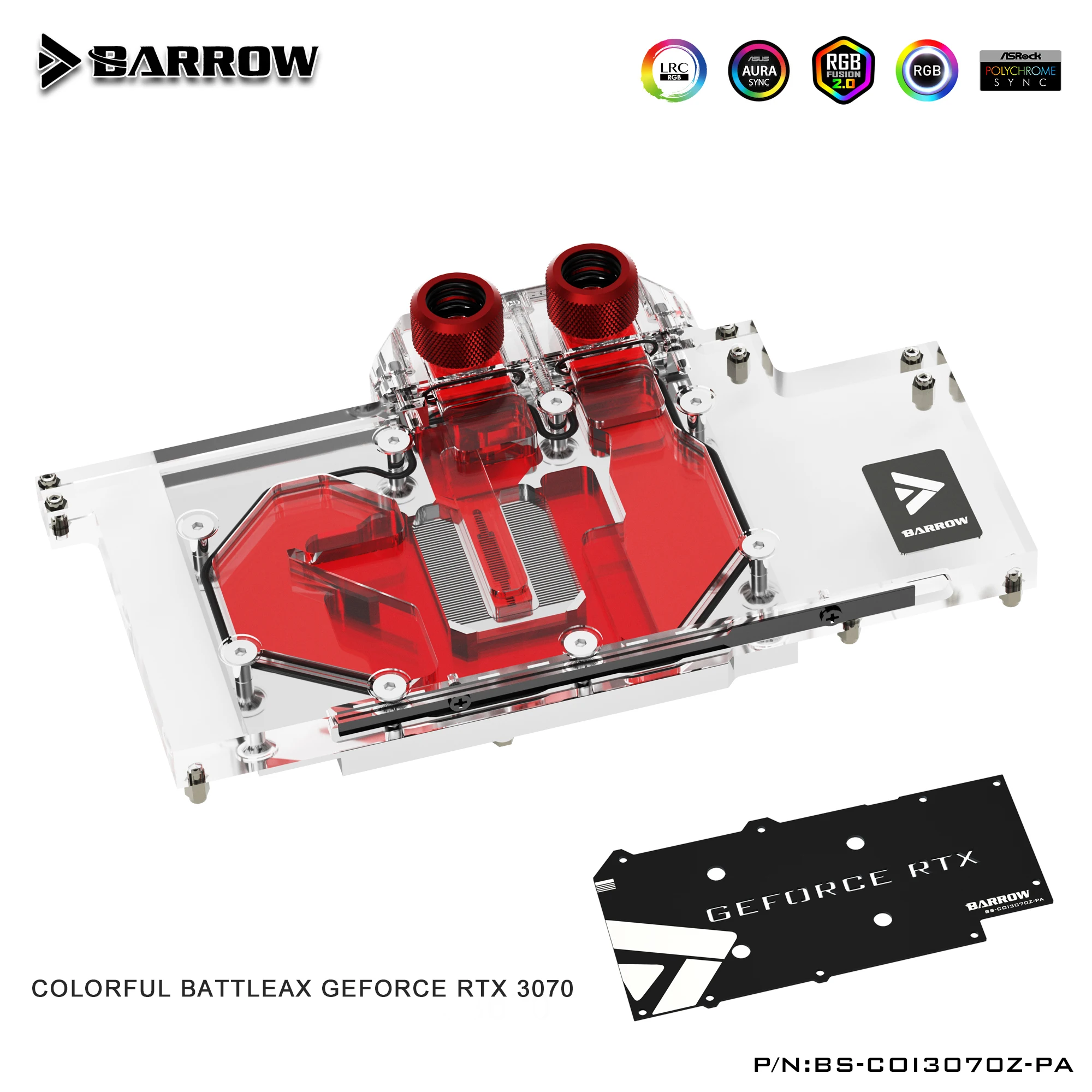 

Barrow GPU Water Cooling Block for COLORFUL Battle-AX RTX 3070, Full Cover ARGB GPU Cooler, BS-COI3070Z-PA