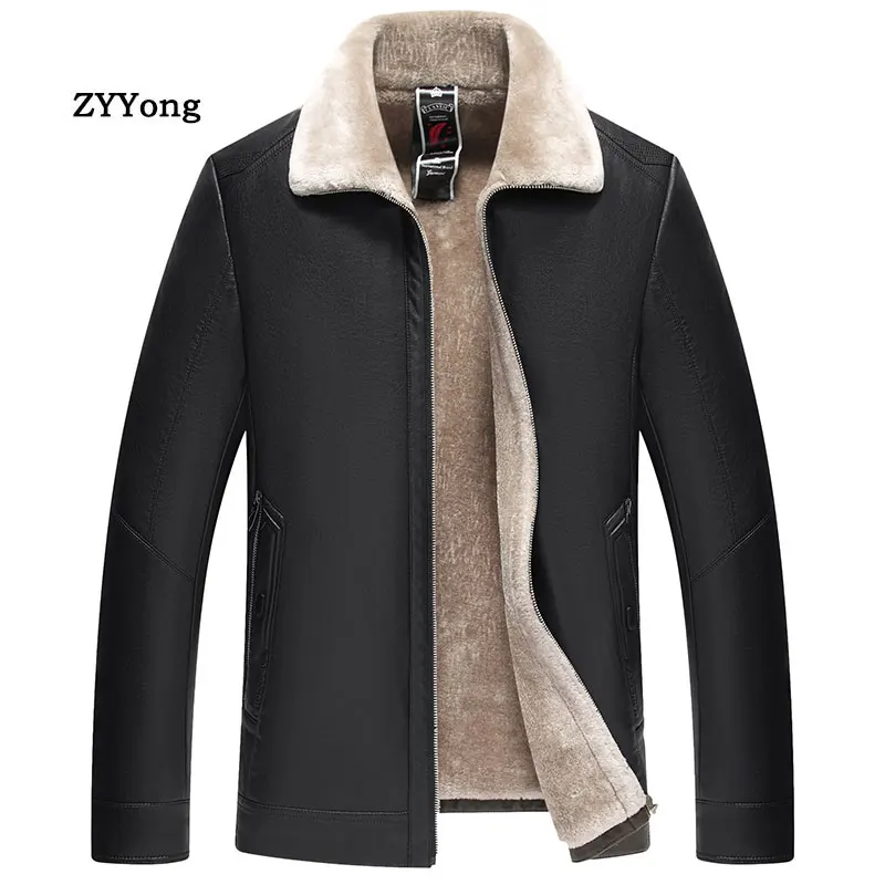 Мужская Флисовая парка с меховым воротником черная теплая куртка большого