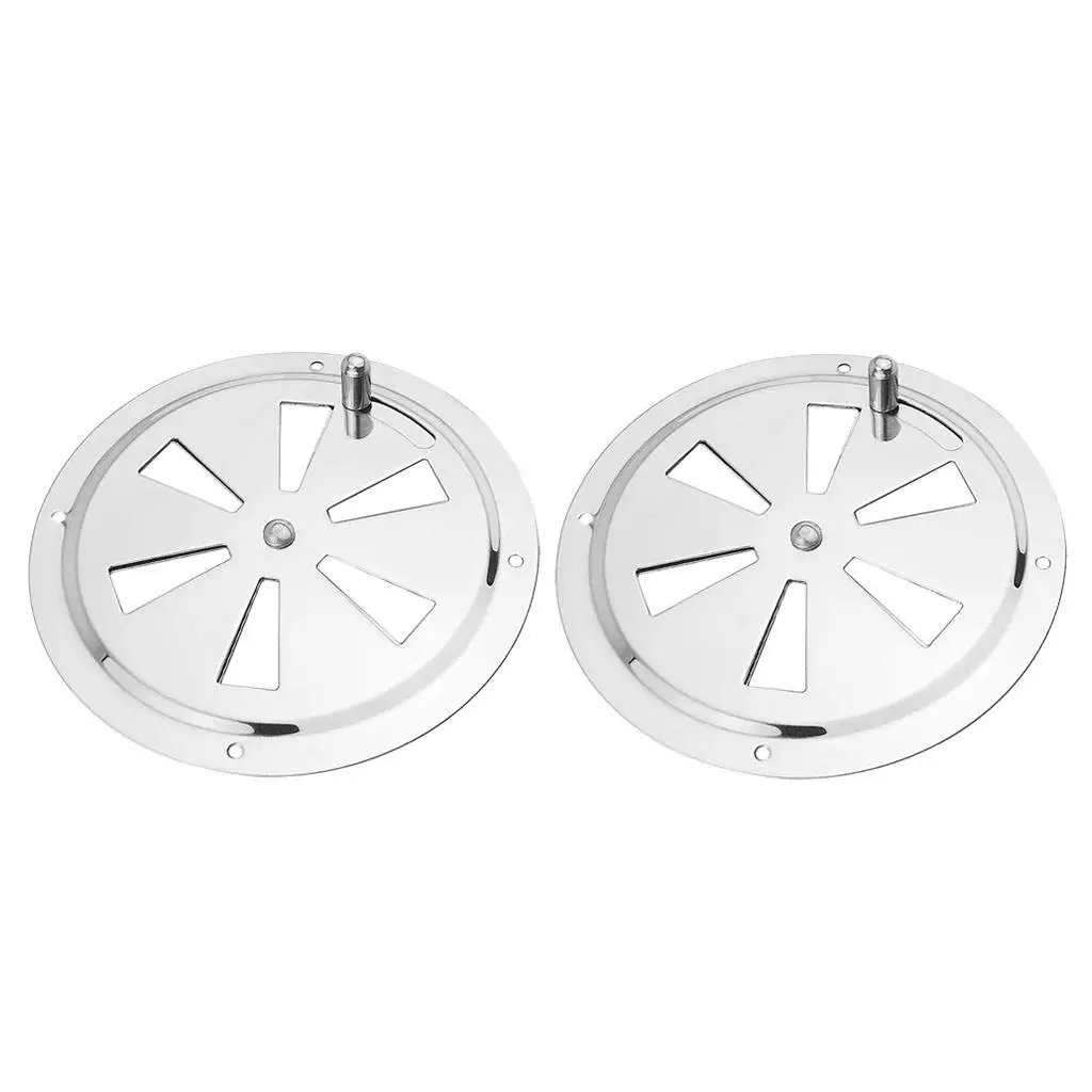 

2 Pieces Louvered Round Louver Air Vent Ventilation Gille W/ Side Knob 128mm