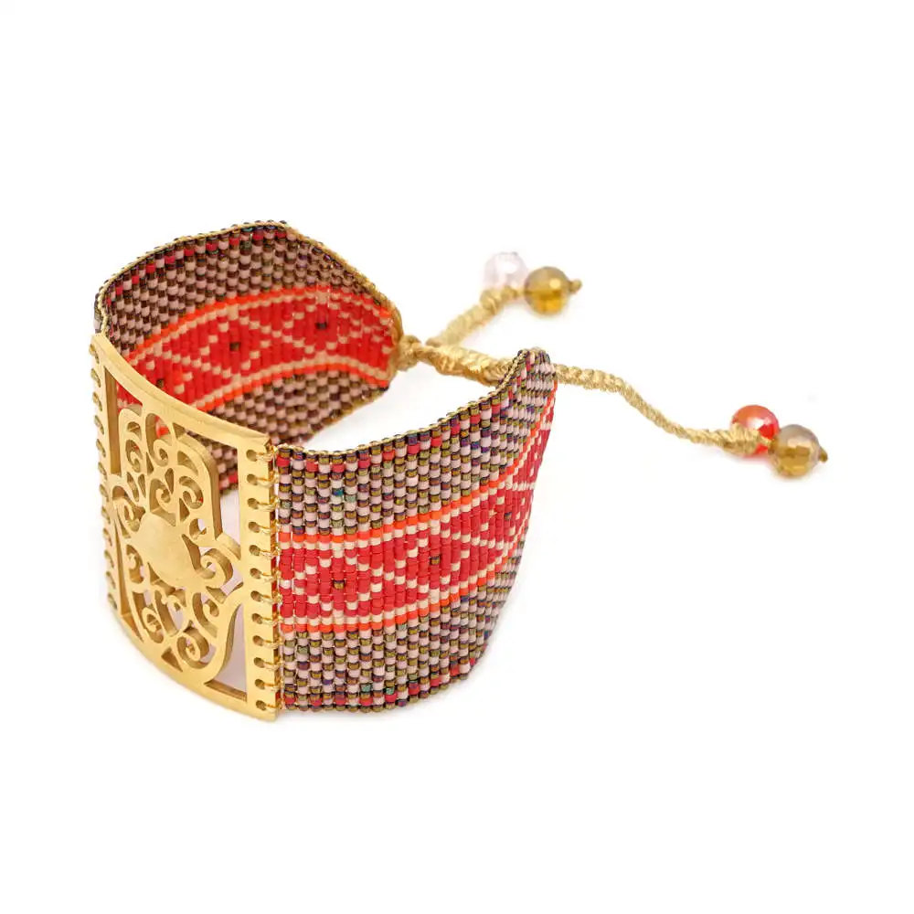 Go2boho MIYUKI, браслет от сглаза, ювелирные изделия для женщин, браслеты, Mujer,, богемные, летние, Хамса, ручная работа, браслеты на запястье, тканые, ручной работы