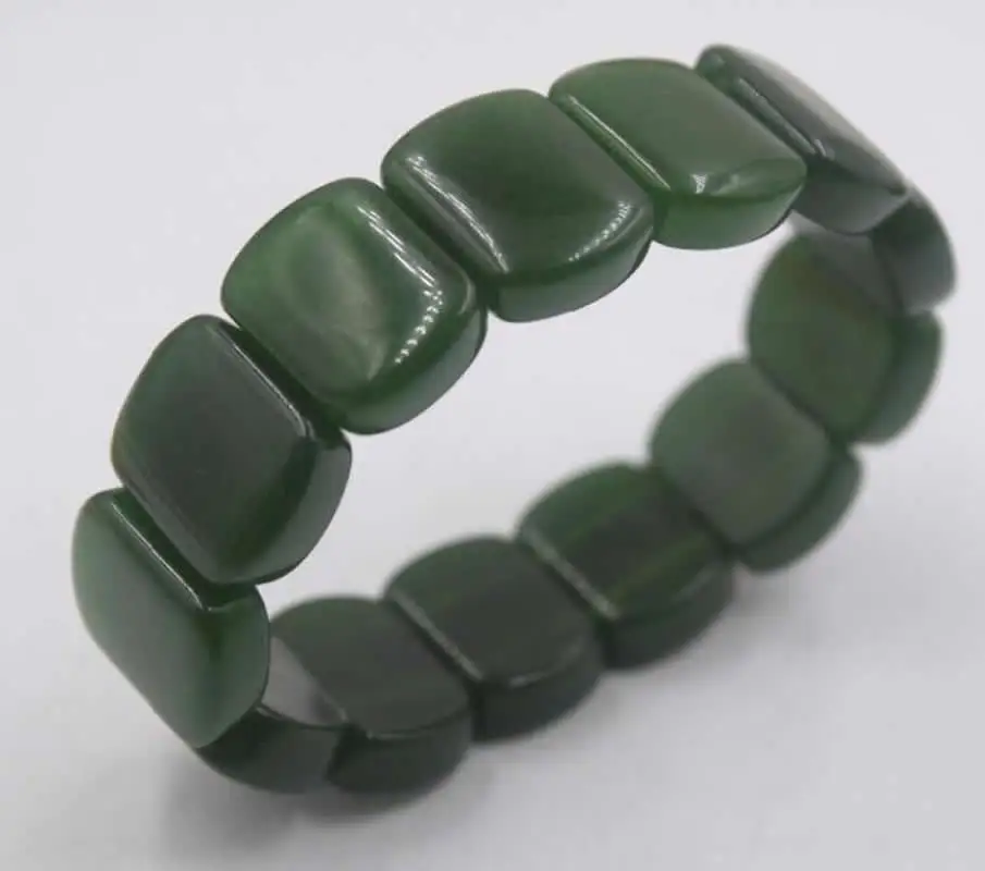 Женский Гладкий эластичный браслет из натуральной яшмы с прямоугольными