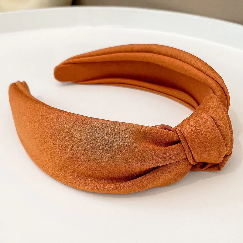 

1Pcs Pleated Knot Hairband For Women Cloth Korean Style Wide Hair Hoop Summer Hair Accessories Nice Gift Pure Color