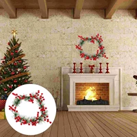 1pc christmas hanging wreath artificial red berries wreath party decoration