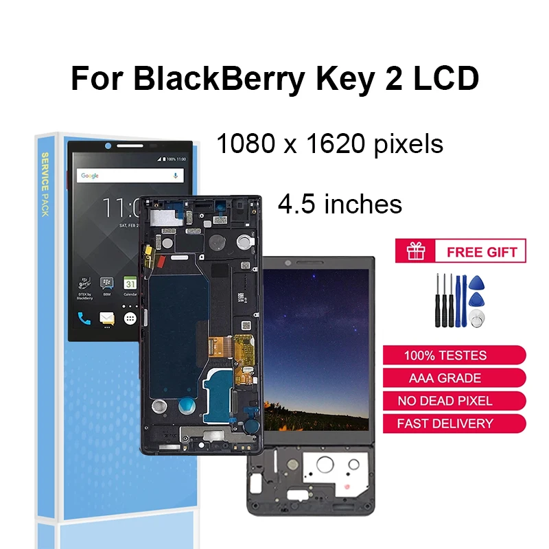 

For BlackBerry Key 2 LCD Display Touch Screen KEY2 BBF100-1/2/4/6 Replacement Parts Key Two Keyone 2 Digitizer With Frame