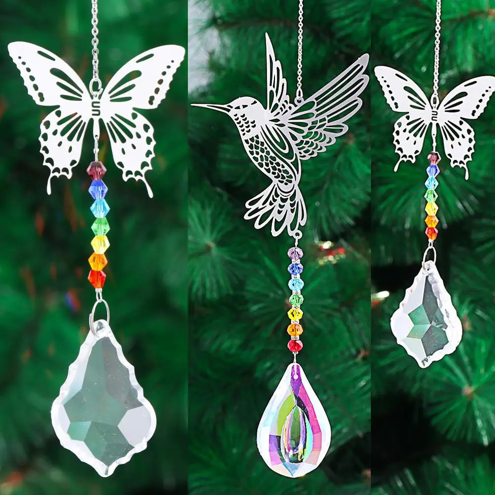 Хрустальные подвески 1 шт. призмы подвесная стеклянная люстра с узором Колибри