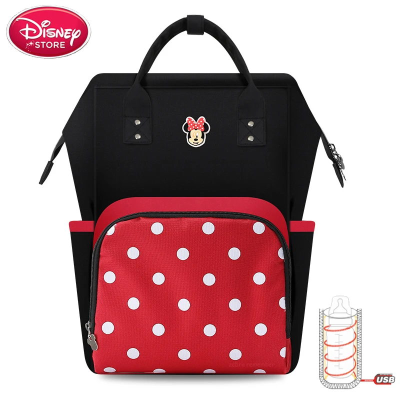 minnie Сумки для подгузников disney рюкзак Минни Микки Маус Мумия сумка для коляски Вместительная дорожная сумка для кормления для ухода за ребенком сумка для мамы Дисней - Цвет: minnie