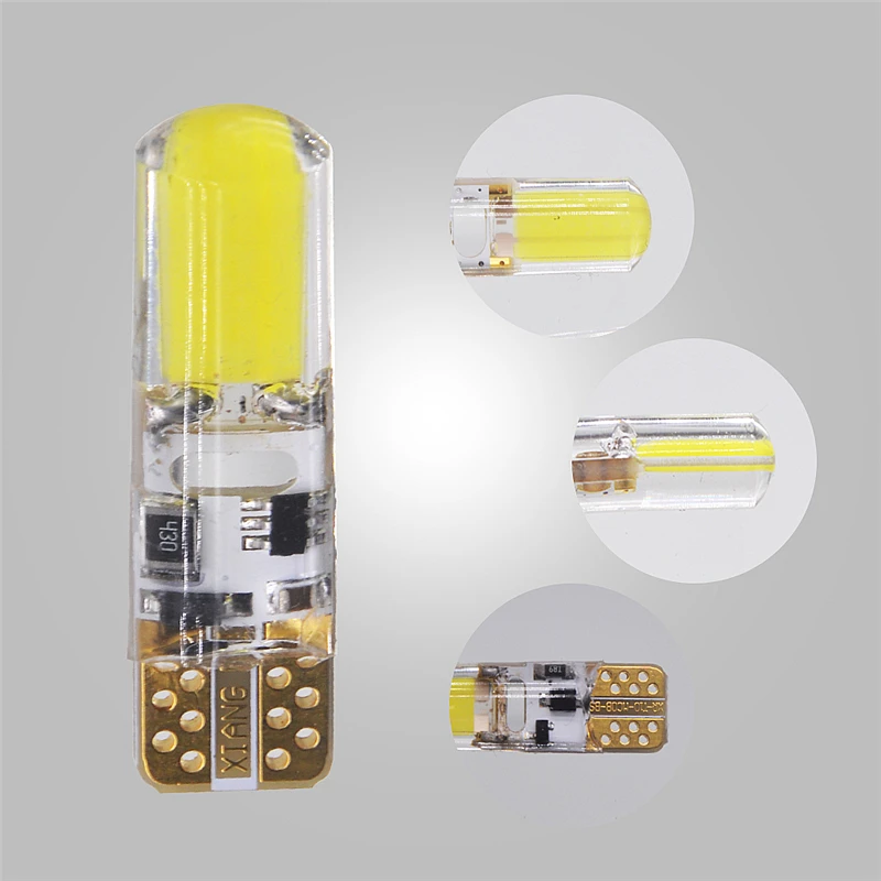 

100x Car W5W LED T10 LED COB strobe flash 2 mode silicone gel light blink Lamp Clearance Lights DC 12V