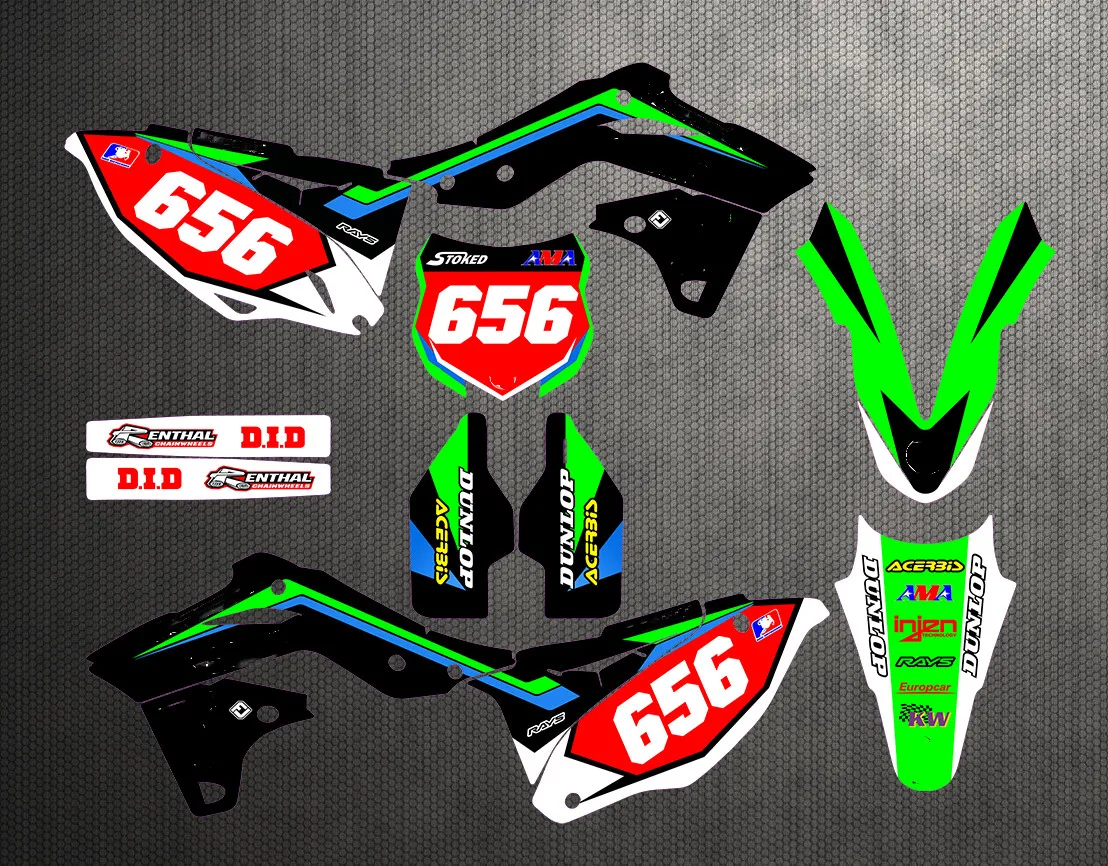 Мотоциклетные наклейки 3 м фоны графические наборы для Kawasaki KXF250 KX250F 2013 2014 2015 2016 KXF