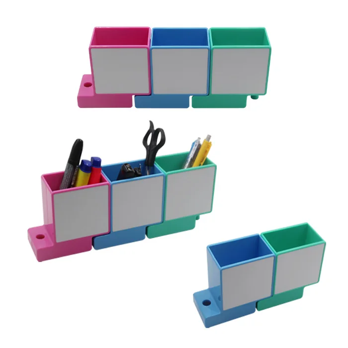 

8pcs/Lot Sublimation Blank DIY Pen Holder Desk Stationery Pencil Pen Holder Fashion Student Office Storage Box Office Supply Cut