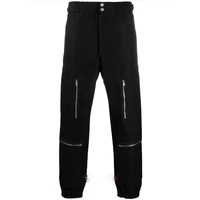 mens casual pants sports pants spring and autumn new dark personality zipper splicing design youth fashion handsome cargo pants