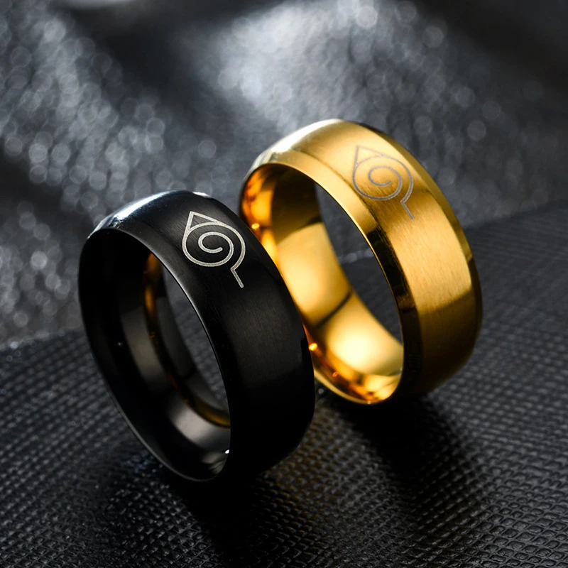 Akatsuki Rings Stainless Steel White Anime Cosplay Ring Akatsuki Itachi Pain Metal Finger Adult Ninja Props Accessories
