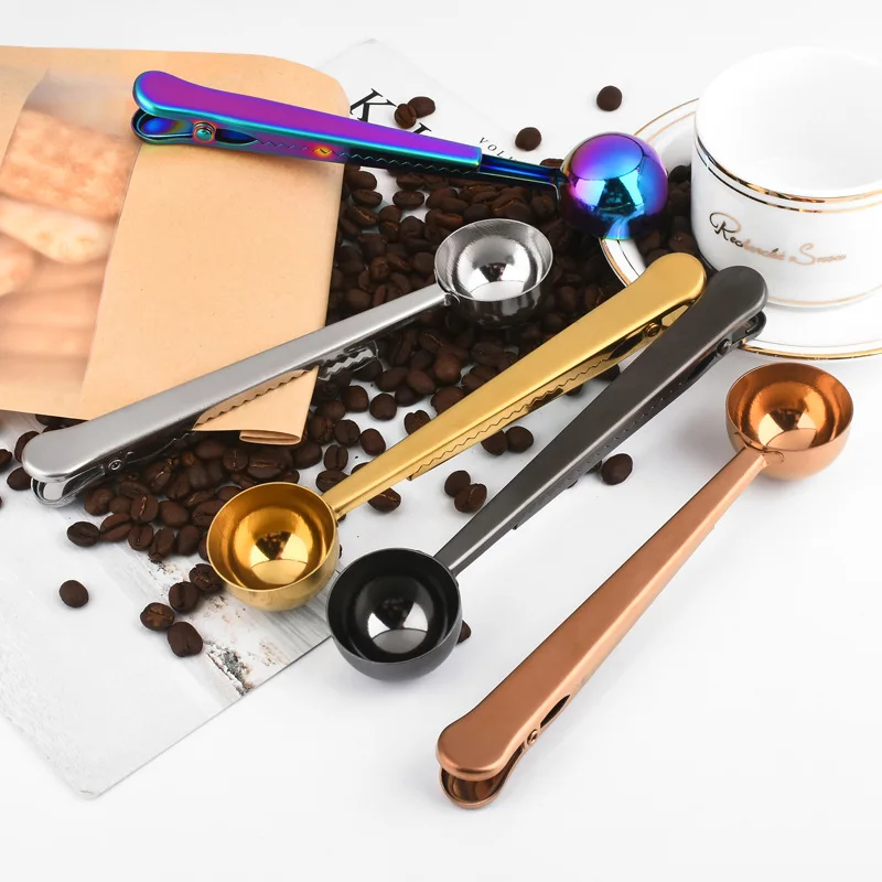 1 шт. два в одном нержавеющая сталь кофейная ложка уплотнительный зажим кухонные