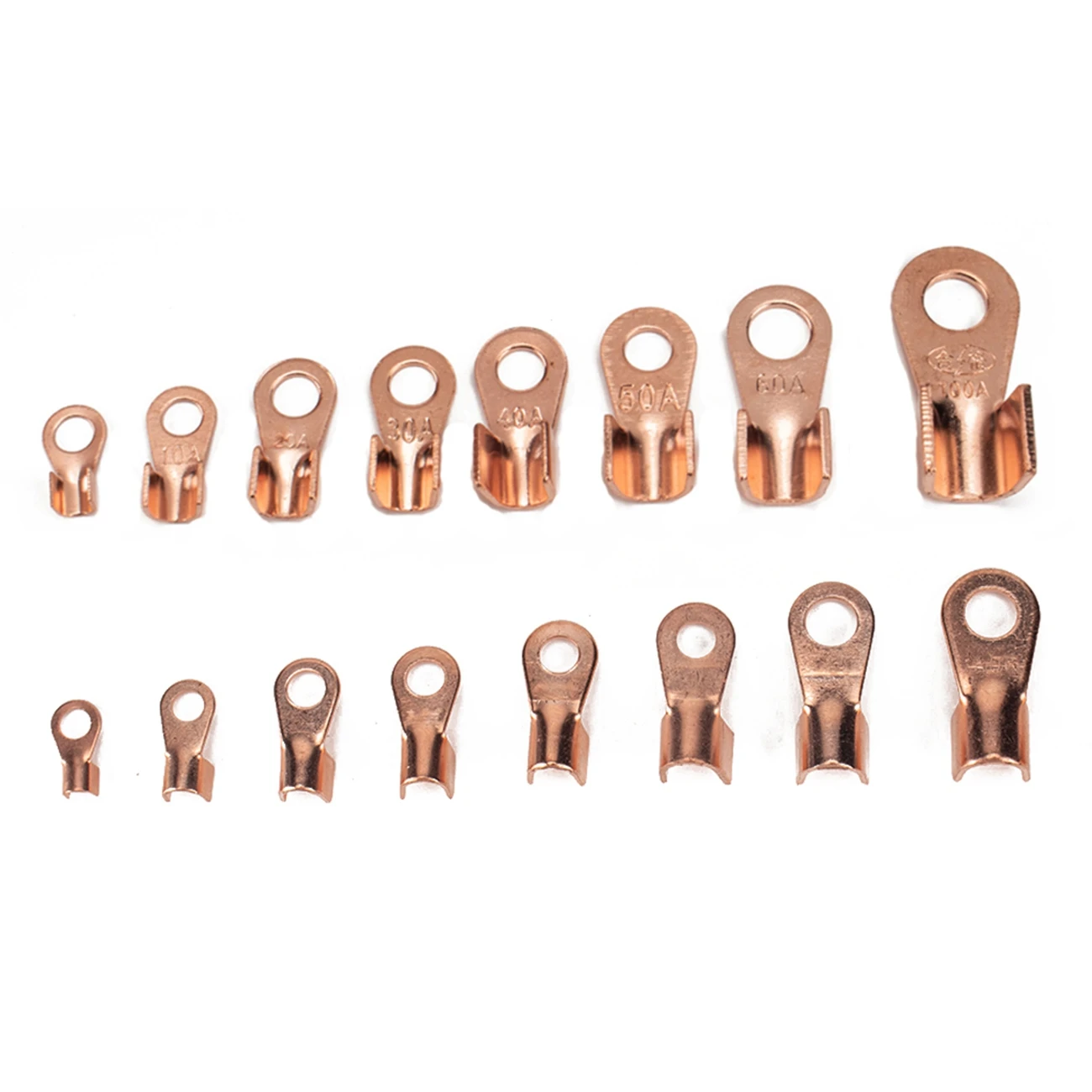 

245 PCS Open Barrel Wire Crimp Copper Ring Lugs Terminal Connector with 2:1 Heat Shrink Tubing Assortment Kit