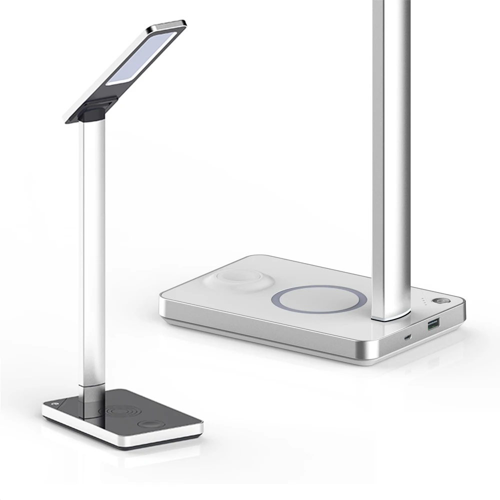 Светодиодная настольная лампа с беспроводной зарядкой и защитой глаз