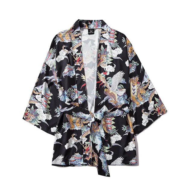Женское кимоно с принтом кардиган рубашка японское женская блузка Yukata мужская