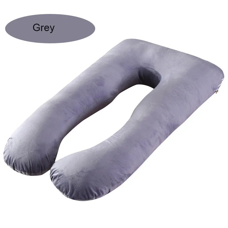 Plush Grey U Форма Подушка для беременных и кормящих всего тела хлопковая наволочка подушки для беременных для спящий на боку Беременность Для женщин спальный Поддержка постельные принадлежности подушка для беременных - Цвет: Plush Grey