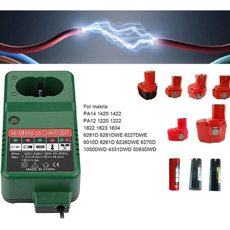 Подходит для быстрого зарядного устройства Hitachi никель хром 12 в 9 6 7 2 14 4 18 30 Вт