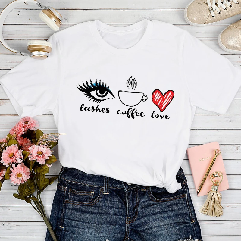 

2021 VOGUE Butterfly Letter Art Girl 90s Fashion Style New Cute T-shirts Women Top Lady Print Clothes Graphic Female loose Tee