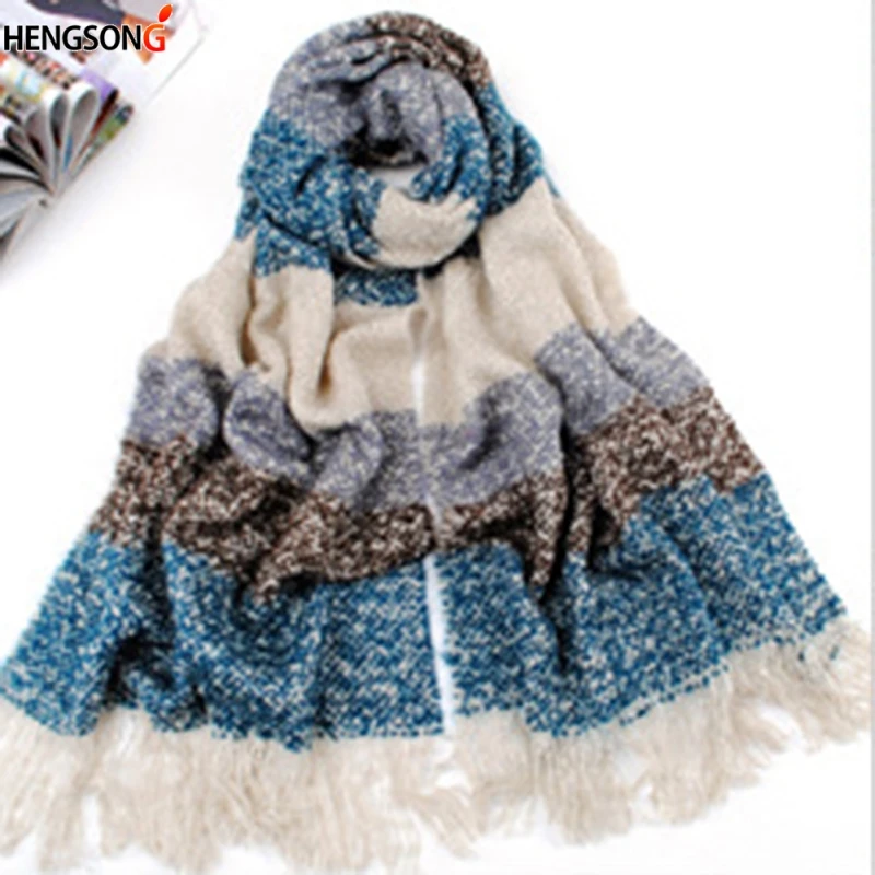 HENGSONG 2020 зимний длинный шарф для женщин и мужчин шаль мохер плед шарфы одеяло