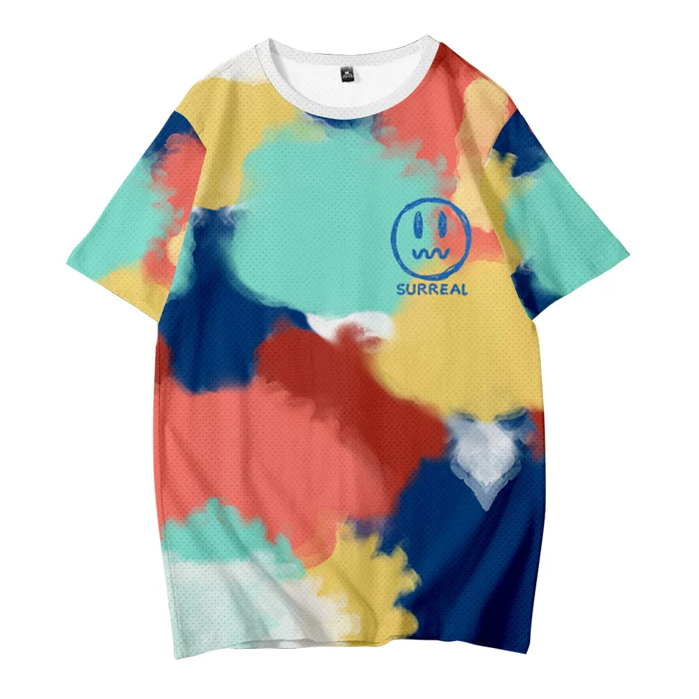 

2021 Spring And Summer New Loose Printed Cotton Unisex Round Neck Smiley Face Short Sleeve T-shirt Shirt For women And Men