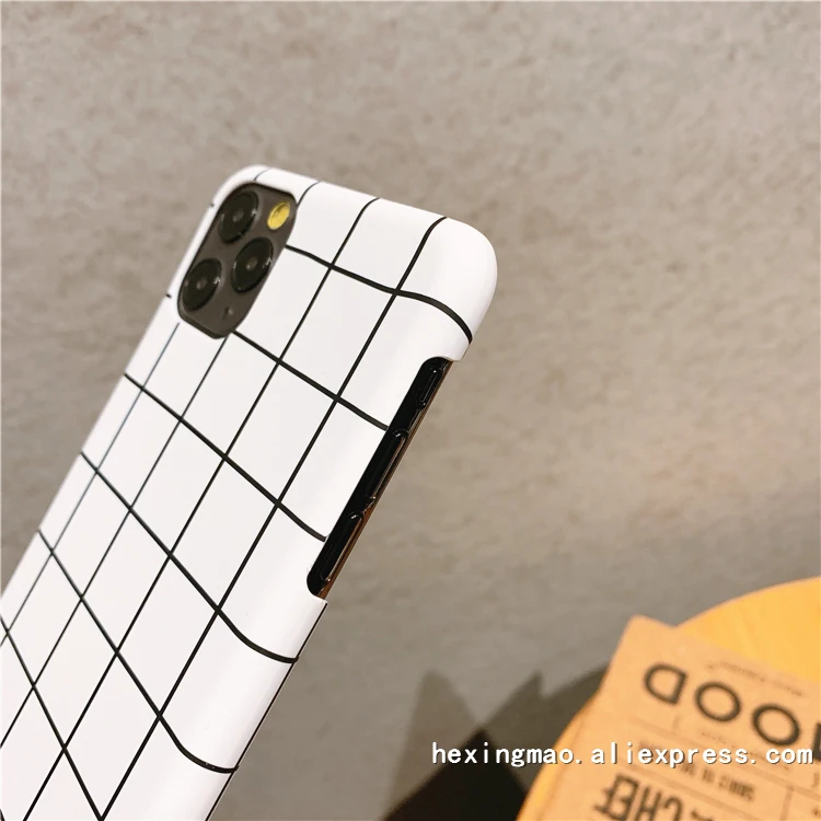Модный черно белый клетчатый чехол для телефона iphone 11promax XS Max X XR 8 7 6 S PlusCover чехлы
