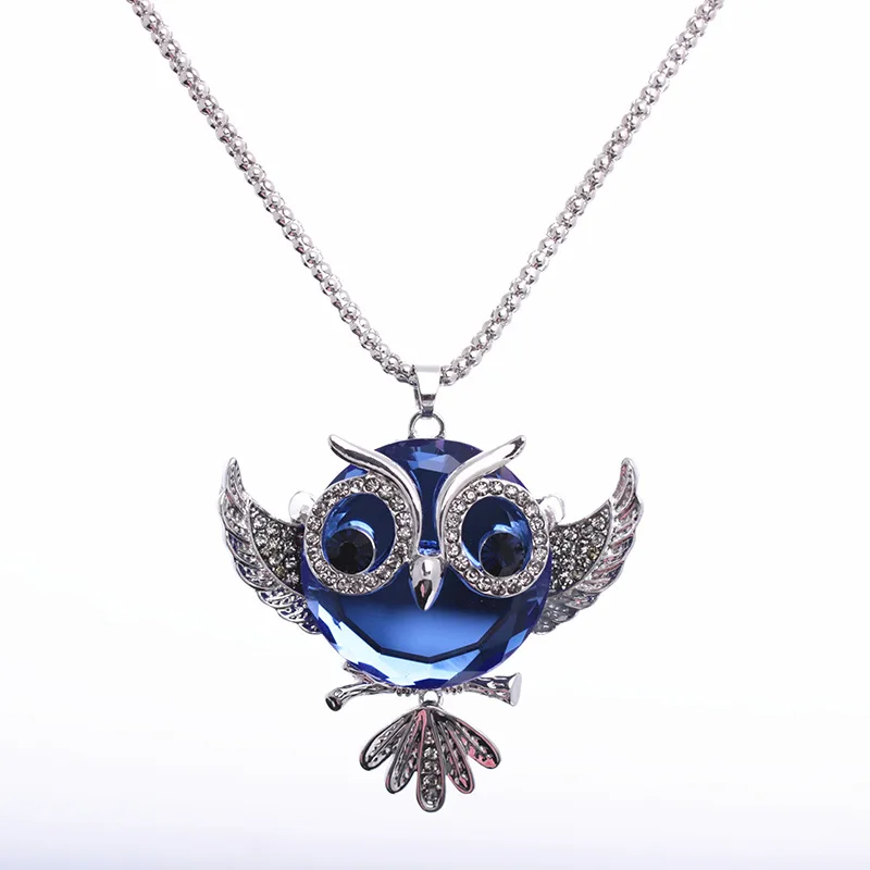 Модное ретро ожерелье с подвеской в виде совы цепочка для свитера ювелирные