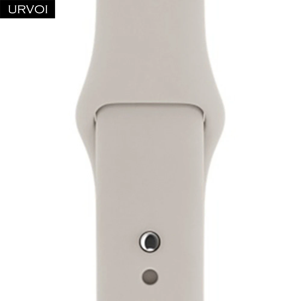 Stone Спортивный ремешок URVOI для apple watch 5, 4, 3, 2, 1, силиконовый ремешок для iWatch 40 мм, 44 мм, застежка на булавке и застежке, новинка, сосновый зеленый - Цвет ремешка: Stone