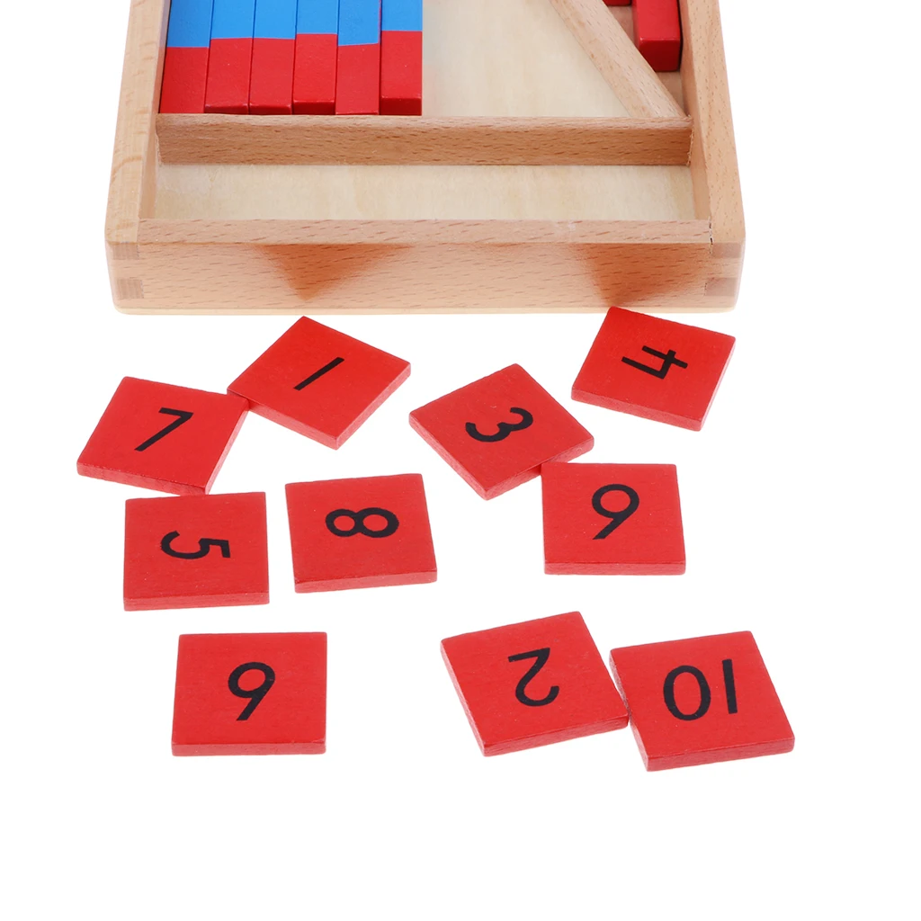 

Mathematics Material - Small Numerical Rods with Number Tiles Blue