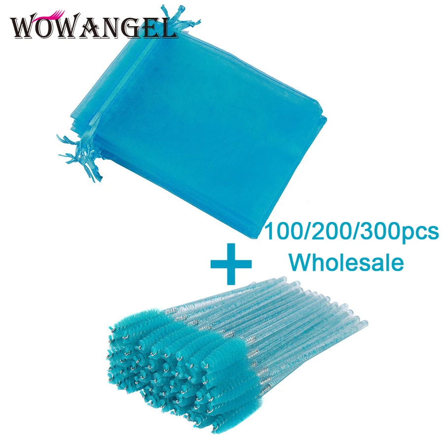 WOWANGEL оптовая продажа 100 шт. одноразовых кистей для ресниц Микро Кисти из органзы