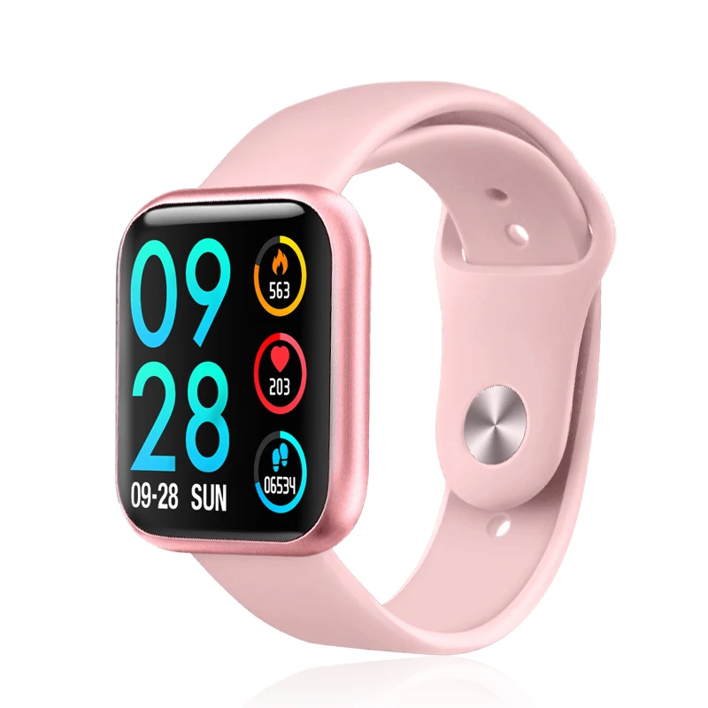 Silicone Strap Pink Vwar P80 полный сенсорный экран IP68 Водонепроницаемые Смарт-часы для iPhone Xiaomi Apple телефон мониторинг сердечного ритма для женщин и мужчин умные часы - Цвет: Silicone Strap Pink