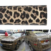 leopard print texture car vinyl wrap sticker sheet decals air release films with bubble free channel