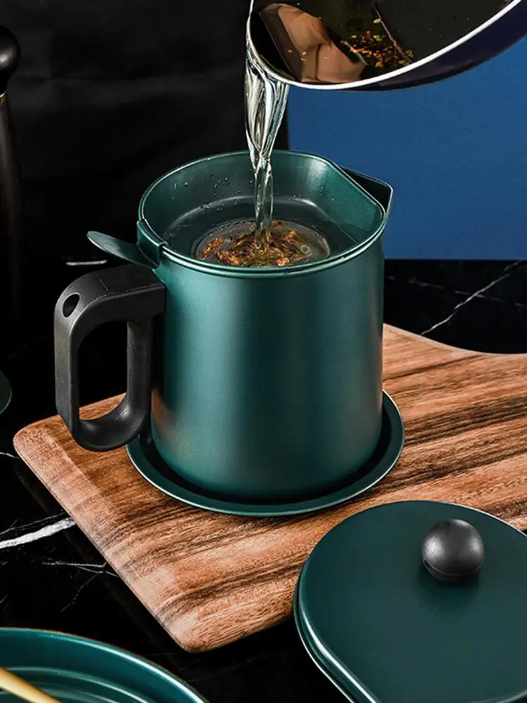 1.7L ситечко для жира и контейнер железная бекон смазки Ловец Пособия по кулинарии