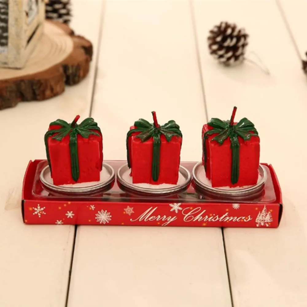 3pcs candle box Navidad, Деревянные Подсвечники, подсвечники, фонарь, винтажные рождественские украшения для дома, новогодние вечерние украшения, подарки - Цвет: 3pcs candle box