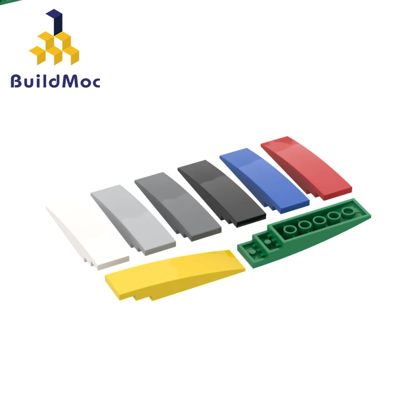 BuildMOC 42918 Arc bevel 8x2 для строительных блоков детали DIY образовательное строительство
