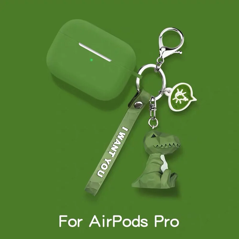 For Pods Pro GJ9020 Милый силиконовый 3D брелок в виде динозавра, панды, кролика, кулон, чехол для наушников для Apple Airpods 3, чехол для наушников, чехол для Airpods Pro - Цвет: For Pods Pro GJ9020