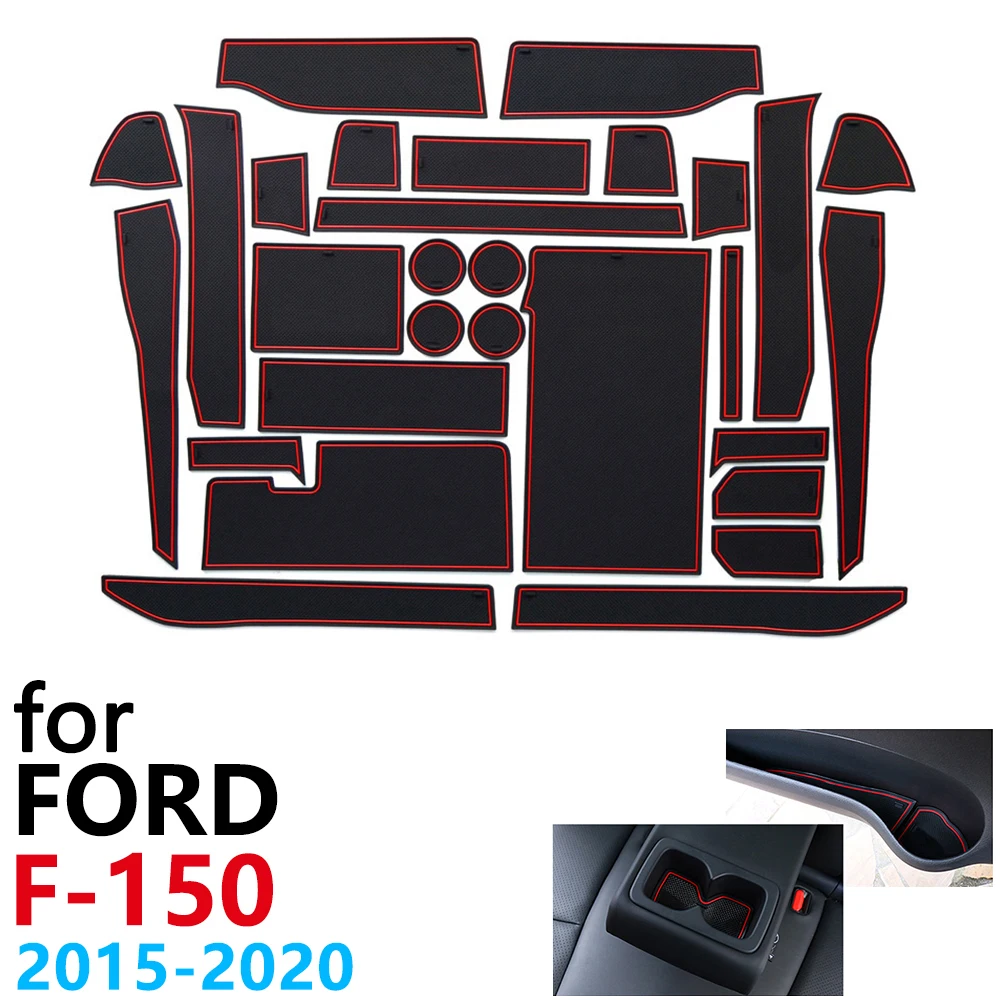 Противоскользящие резиновые чашки подушки двери паз коврик для Ford F150 F-150 Raptor F серии~ аксессуары коврик для телефона