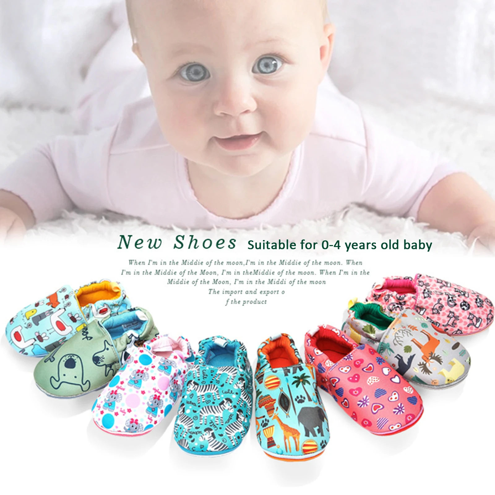 

2021-01-25 Lioraitiin 0-20M Newborn Baby Boy Girl Four Seasons Shoes Breathable Slip-On Closure Type Casual Shoes