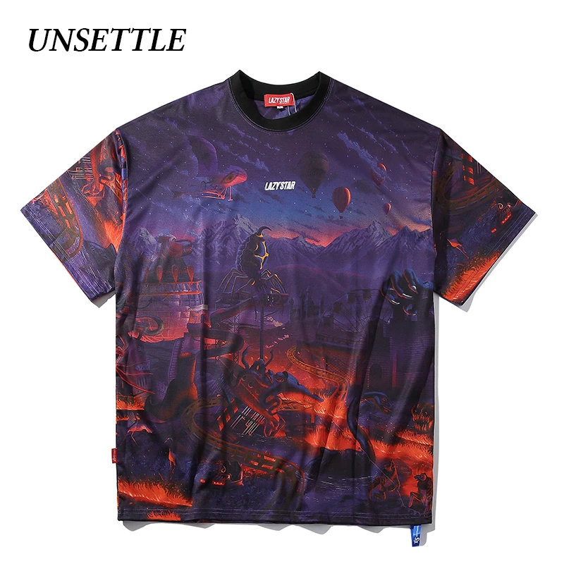 UNSETTLE 2020SS Harajuku футболка летняя Мужская/Женская Хип-Хоп с забавным принтом цвета