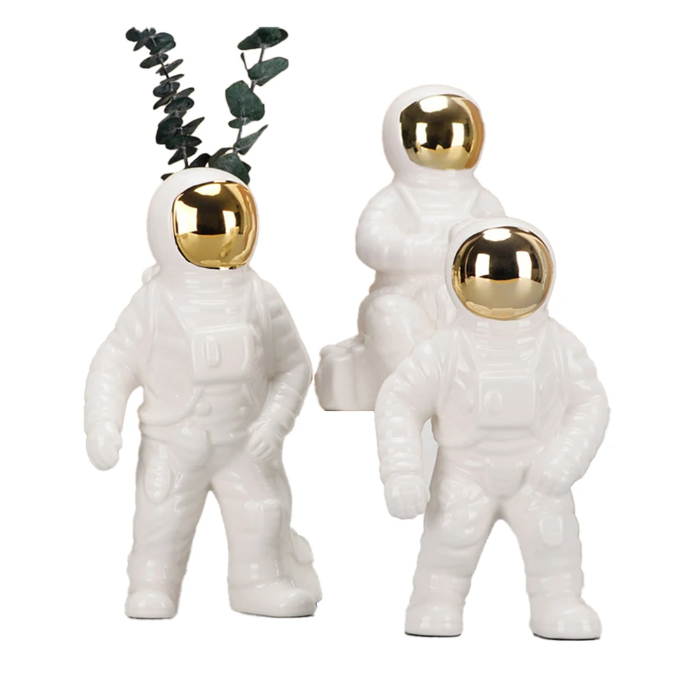 

Скандинавская ваза астронавта, керамическая ваза для стола, космическая Мужская скульптура, аксессуары для украшения дома, современный дек...