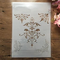 a4 29cm totem flower edge diy layering stencils wall painting scrapbook embossing hollow embellishment printing lace ruler