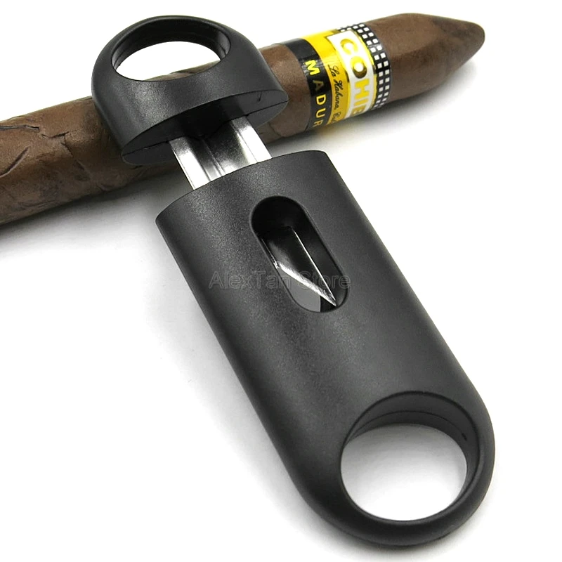 COHIBA брендовые пластиковые v-образные сигары резак острые сигареты резка металла нержавеющая сталь лезвия гаджеты сигары