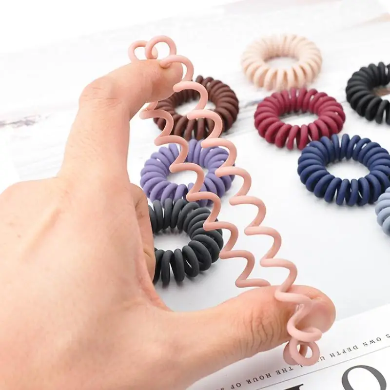 Милое кольцо для волос телефона Женская однотонная резиновая веревка милая
