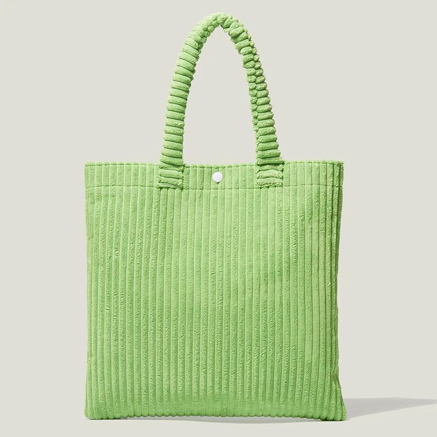 

Corduroy Winter Simple Handbags for Women Big Shopper Striped Ladies Tote Candy Large Capacity Female Top Handle Bag Casual New